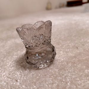 Vintage cut glass toothpick holder